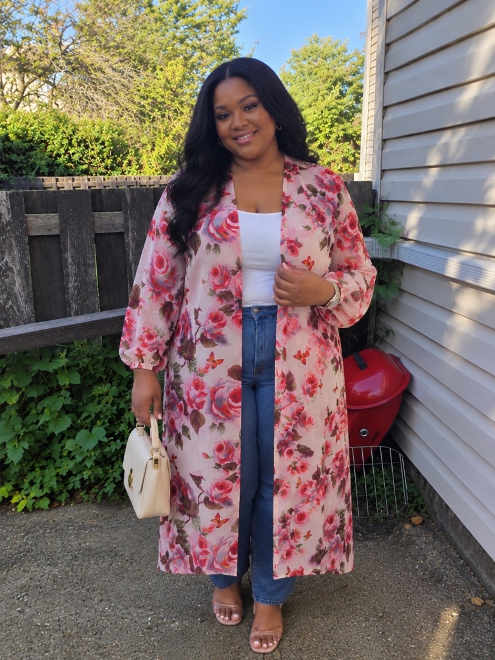 Rosy Bloom Floral Kimono